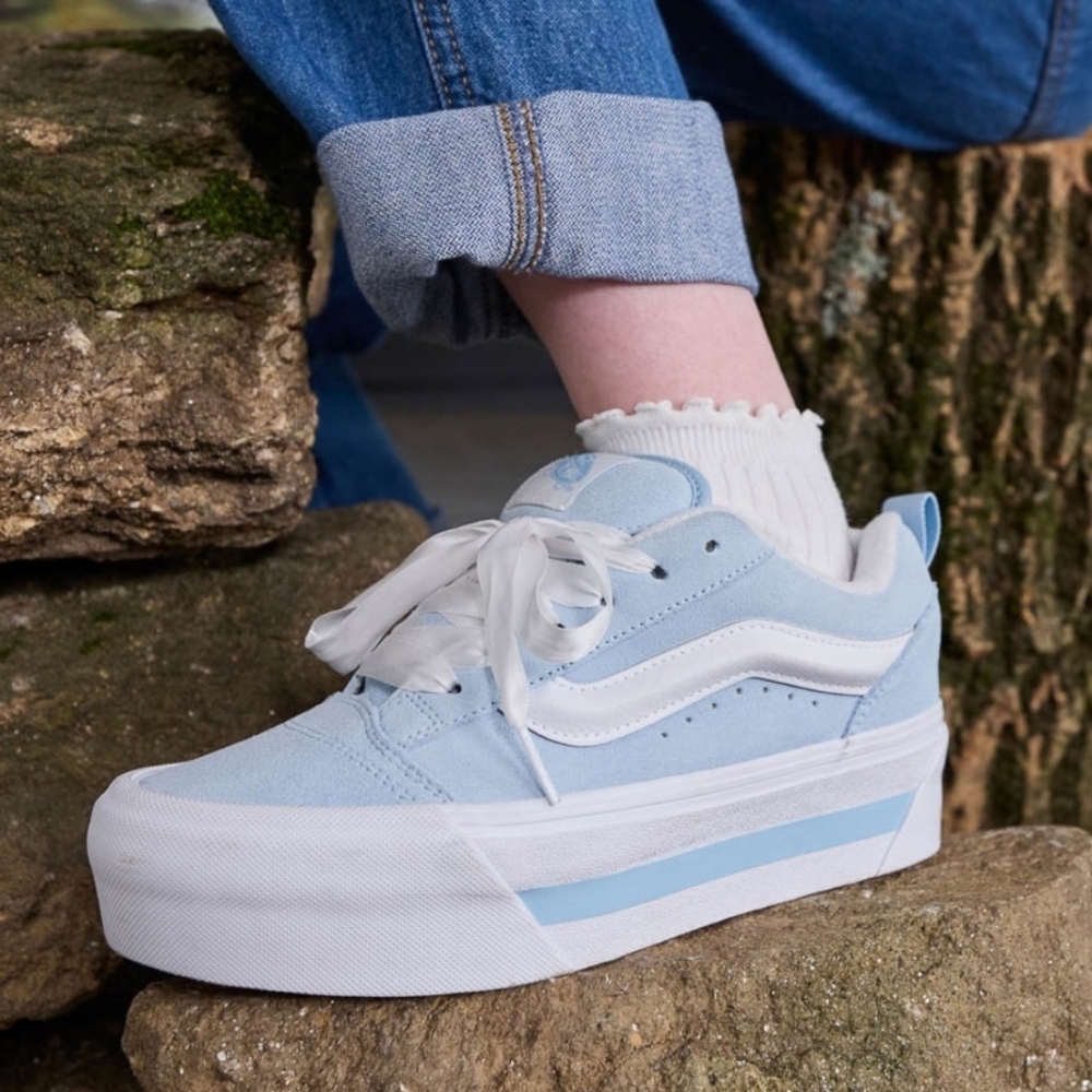 Vans Knu Stack Skate Shoe - Dream Blue color stackform 1.33 inch Size 7.5